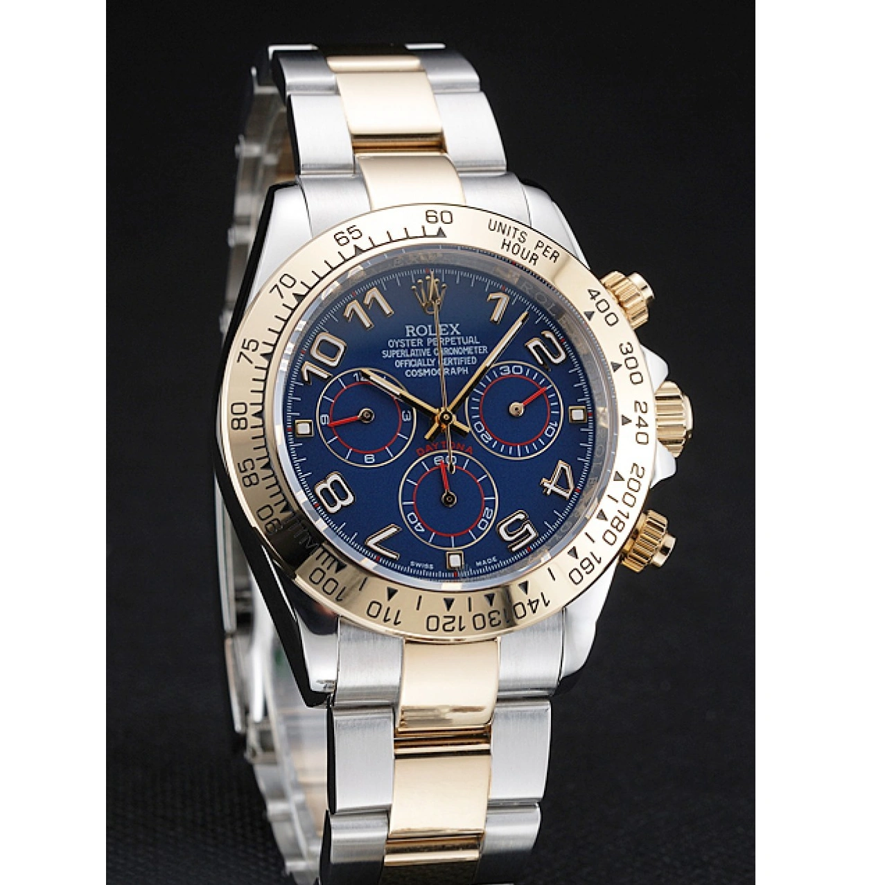 Aaa replica watch Dial Two Rolex Bracelet Blue Cosmograph Steel Stainless Tone Daytona 1454246 1013